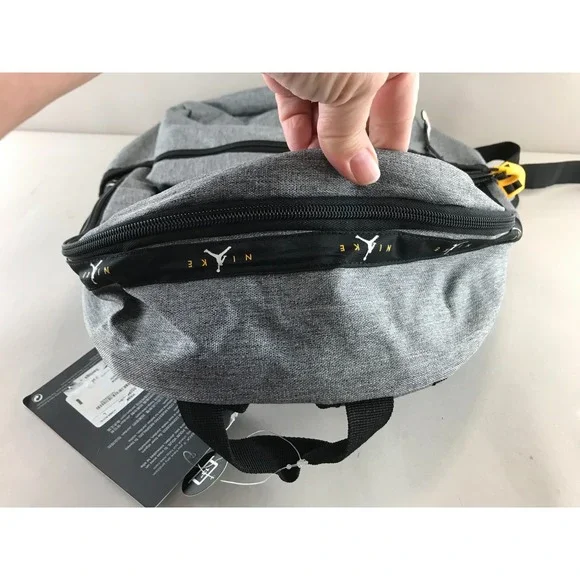 NEW NIKE AIR JORDAN JUMPMAN BACKPACK GRAY 13"LAPTOP STORAGE BLACK SCHOOL BAG - Picture 8 of 14